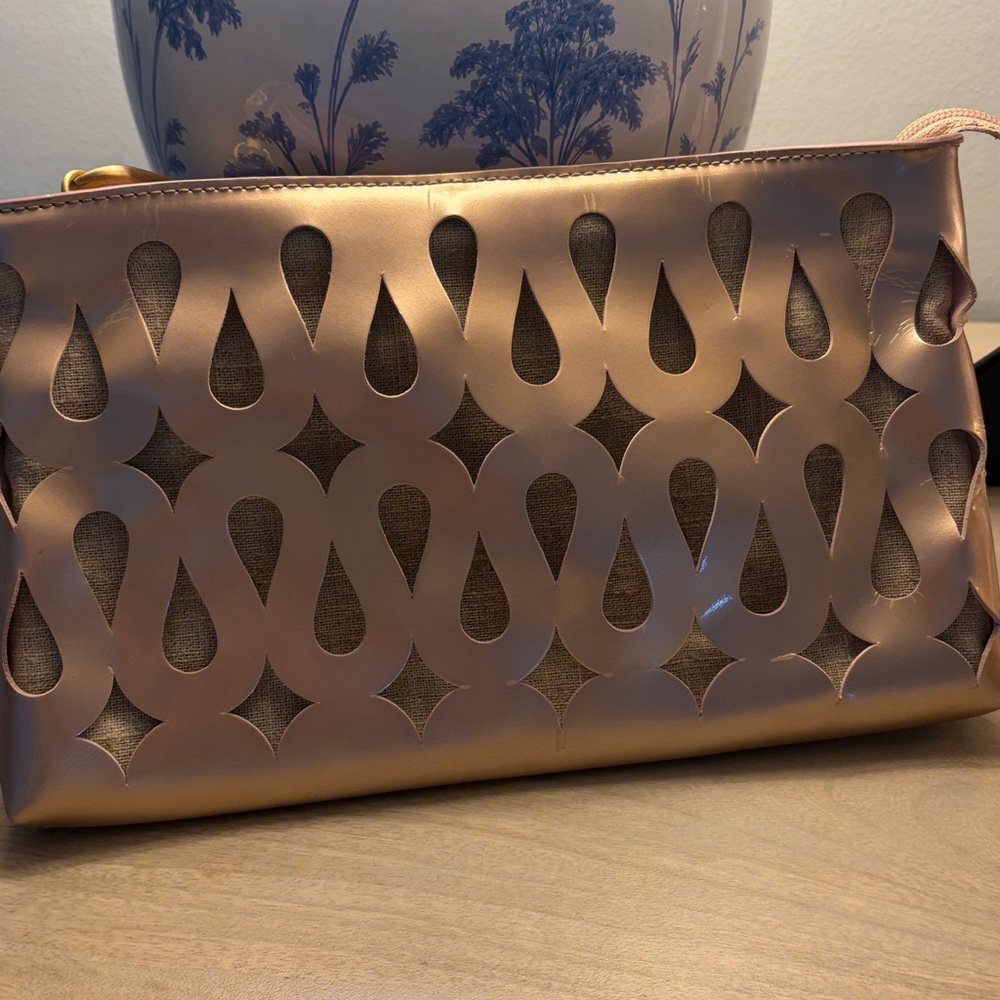Sondra Roberts Metallic Pink Cutout Clutch - Picture 6 of 6